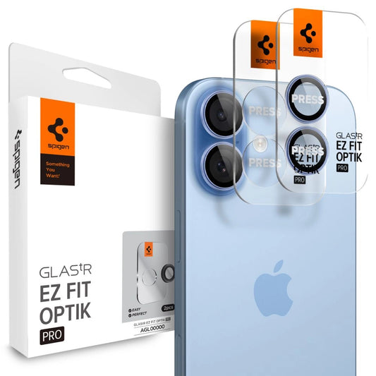 Osłona aparatu Spigen Optik Pro na iPhone 16 / 16 Plus / 17 - niebieska