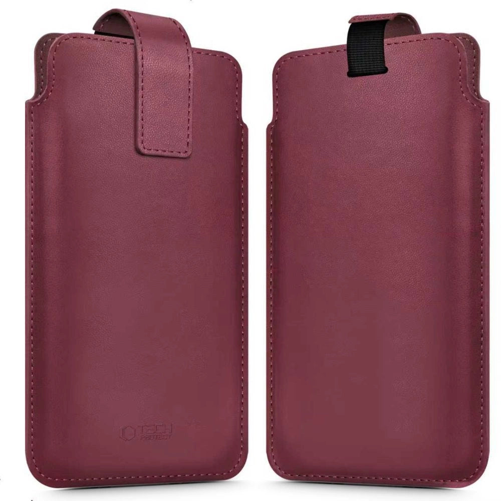 Etui Tech-Protect SM65 dla smartfonów 6.0-6.9" - bordowe