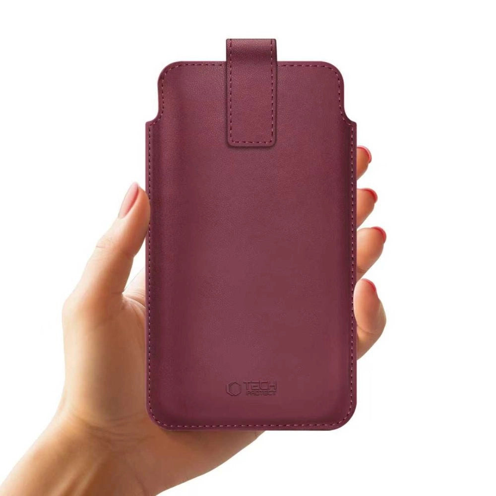 Etui Tech-Protect SM65 dla smartfonów 6.0-6.9" - bordowe – zdjęcie 3
