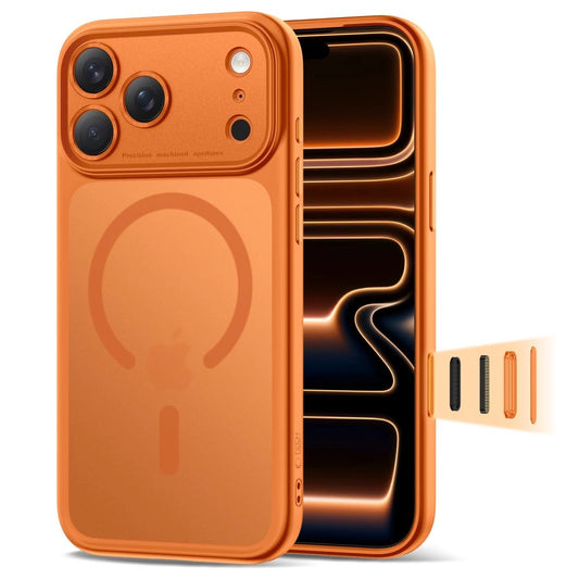 Etui Tech-Protect Magpeak Magsafe CC na iPhone 17 Pro Max -pomarańczowy mat