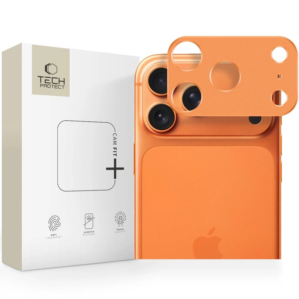 Osłona aparatu Tech-Protect Camalloy na iPhone 17 Pro Max - pomarańczowe