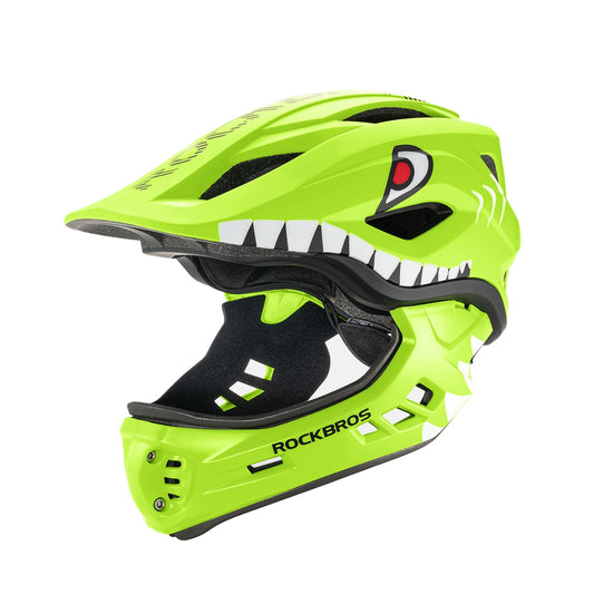 Kask rowerowy Rockbros TT-32004 Shark dziecięcy z odpinaną - zielony