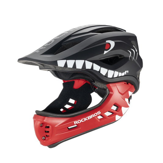 Kask rowerowy Rockbros TT-32006 Shark dziecięcy z odpinaną - czarny
