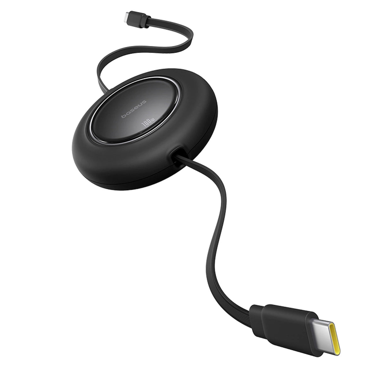 Kabel Baseus Free2Pull Mini 100W zwijany USB-C - USB-C 2m - czarny – zdjęcie 5