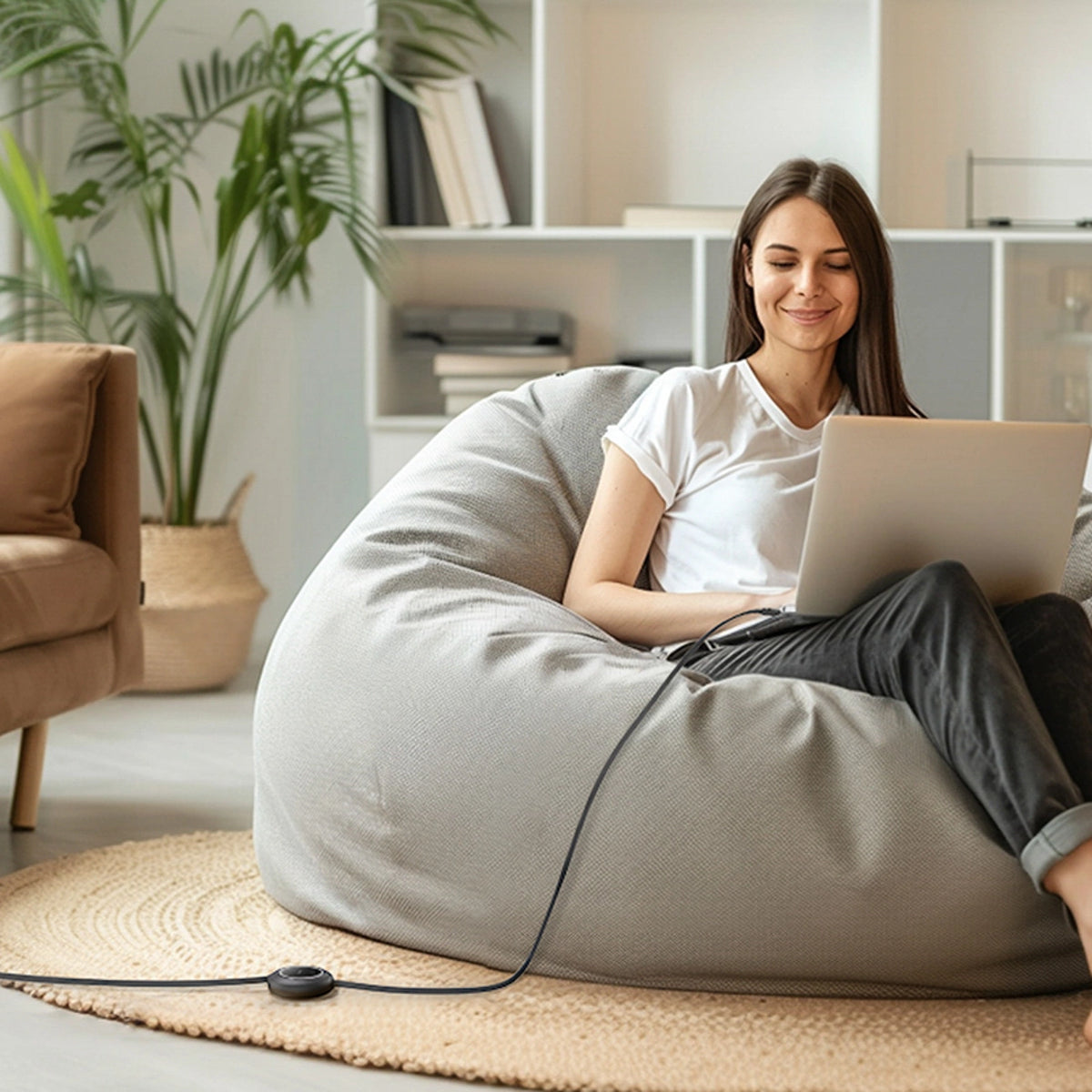 Kabel Baseus Free2Pull Mini 100W zwijany USB-C - USB-C 2m - czarny – zdjęcie 9
