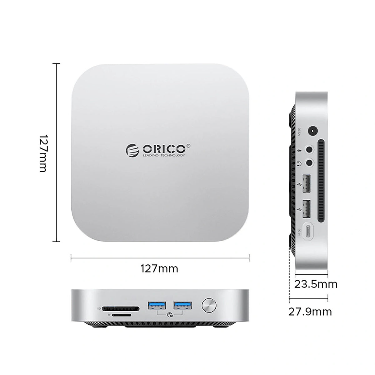 Stacja dokująca Orico MiniLink 9w1 z na dysk twardy M.2 SSD - srebrna – zdjęcie 2