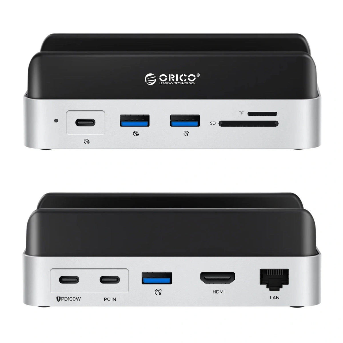 Stacja dokująca Orico MiniDock 10w1 z na dysk twardy SSD - srebrna – zdjęcie 2