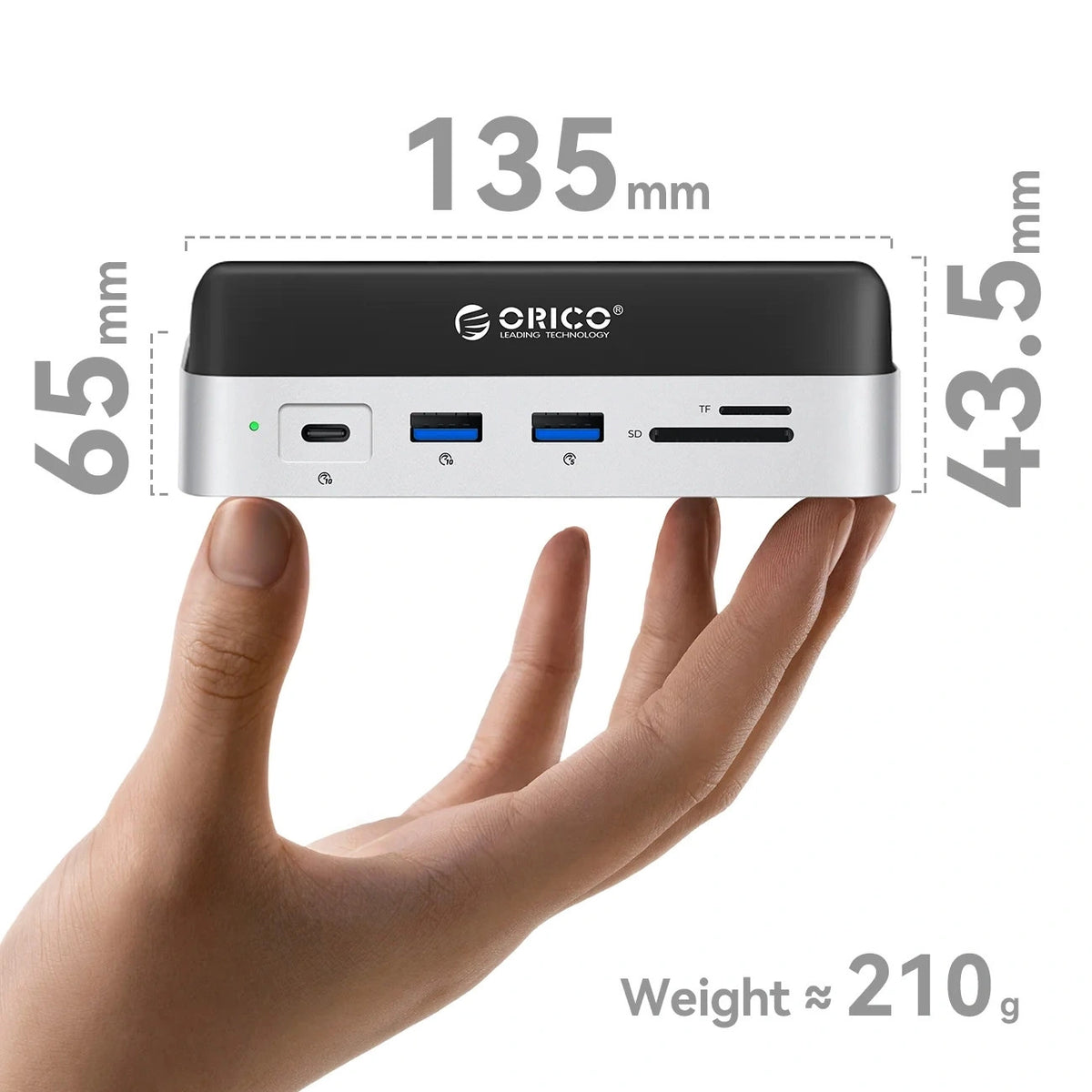 Stacja dokująca Orico MiniDock 10w1 z na dysk twardy SSD - srebrna – zdjęcie 6
