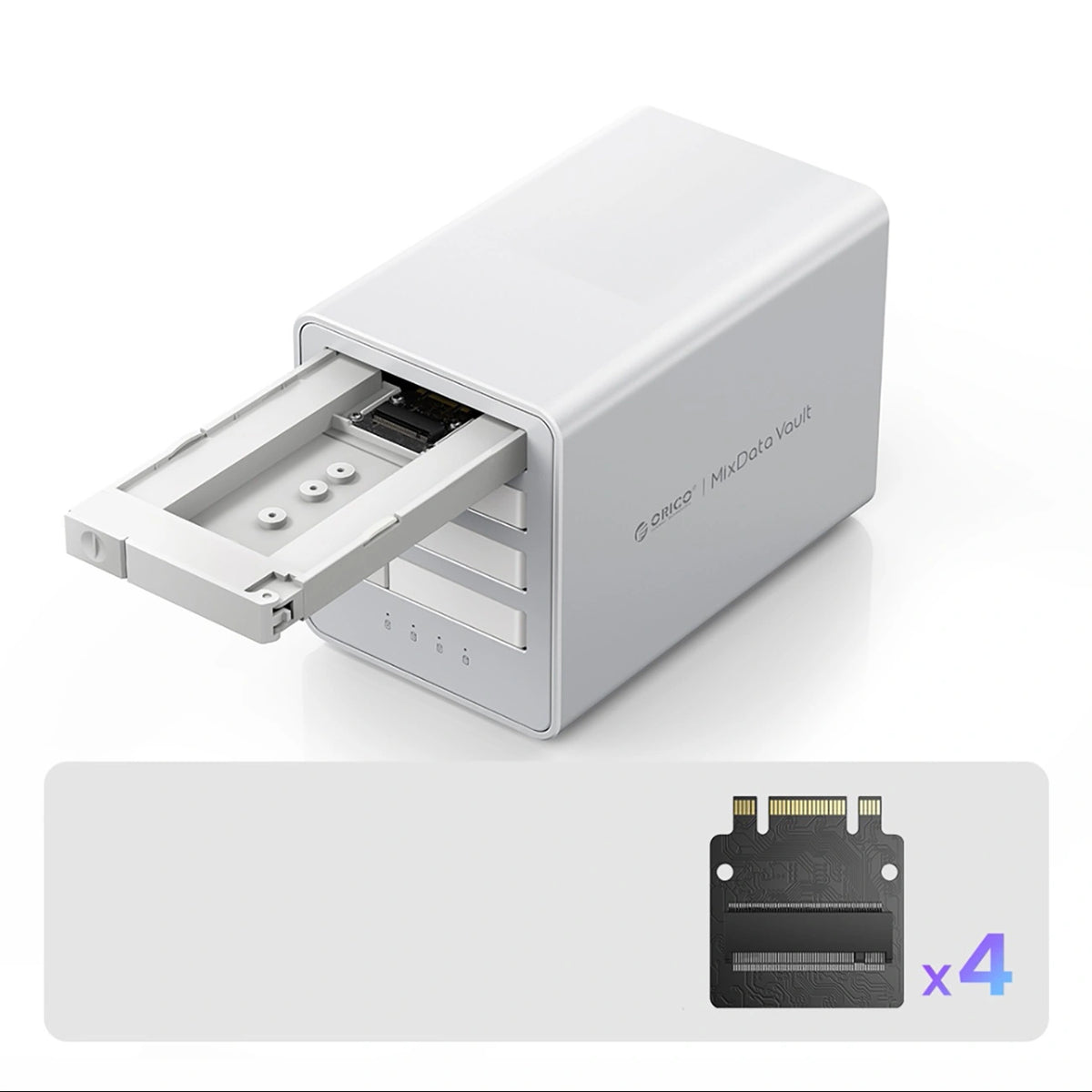 Macierz dyskowa Orico 8848U4 DAS Series 4-zatokowa M.2 NVMe SSD - biała – zdjęcie 3
