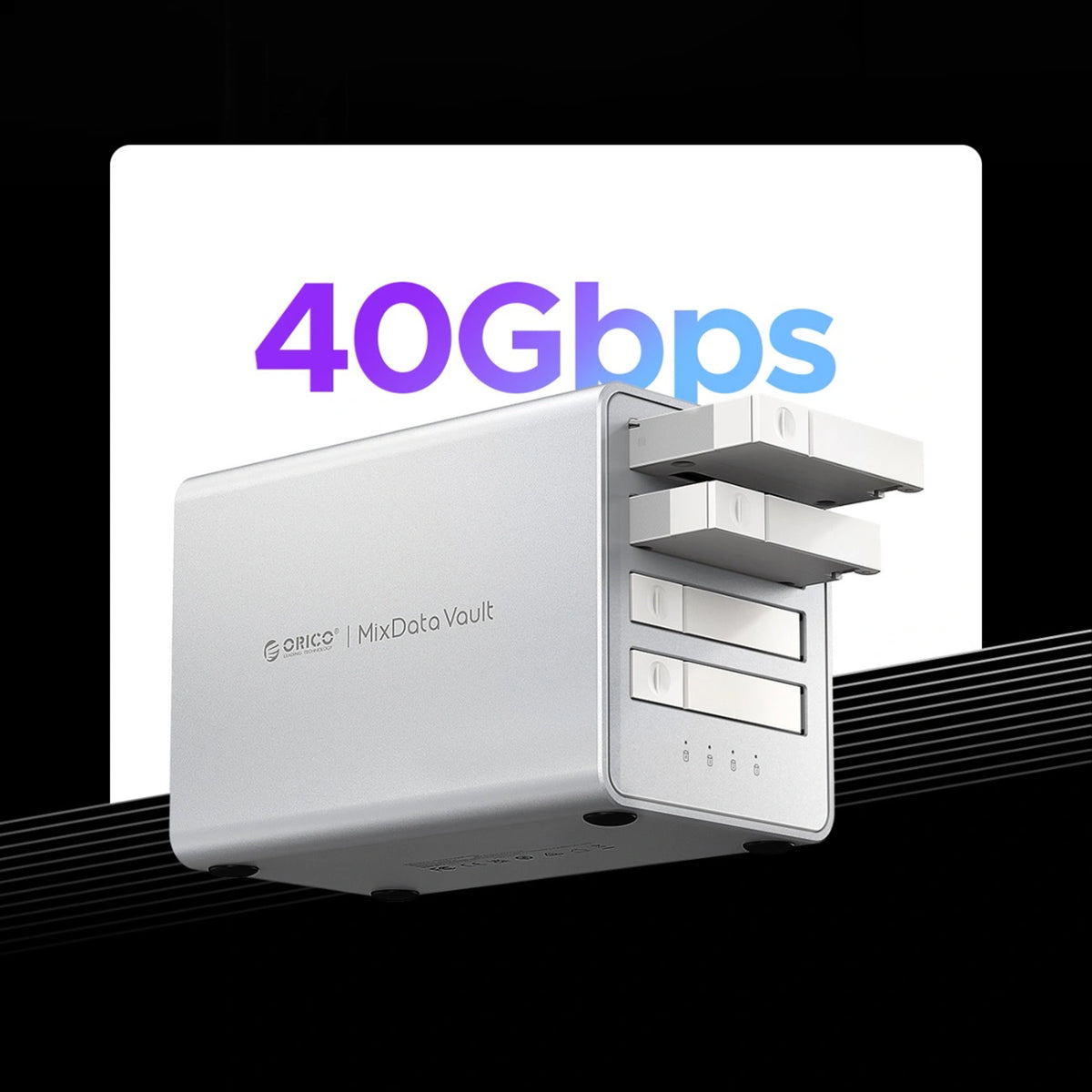 Macierz dyskowa Orico 8848U4 DAS Series 4-zatokowa M.2 NVMe SSD - biała – zdjęcie 6