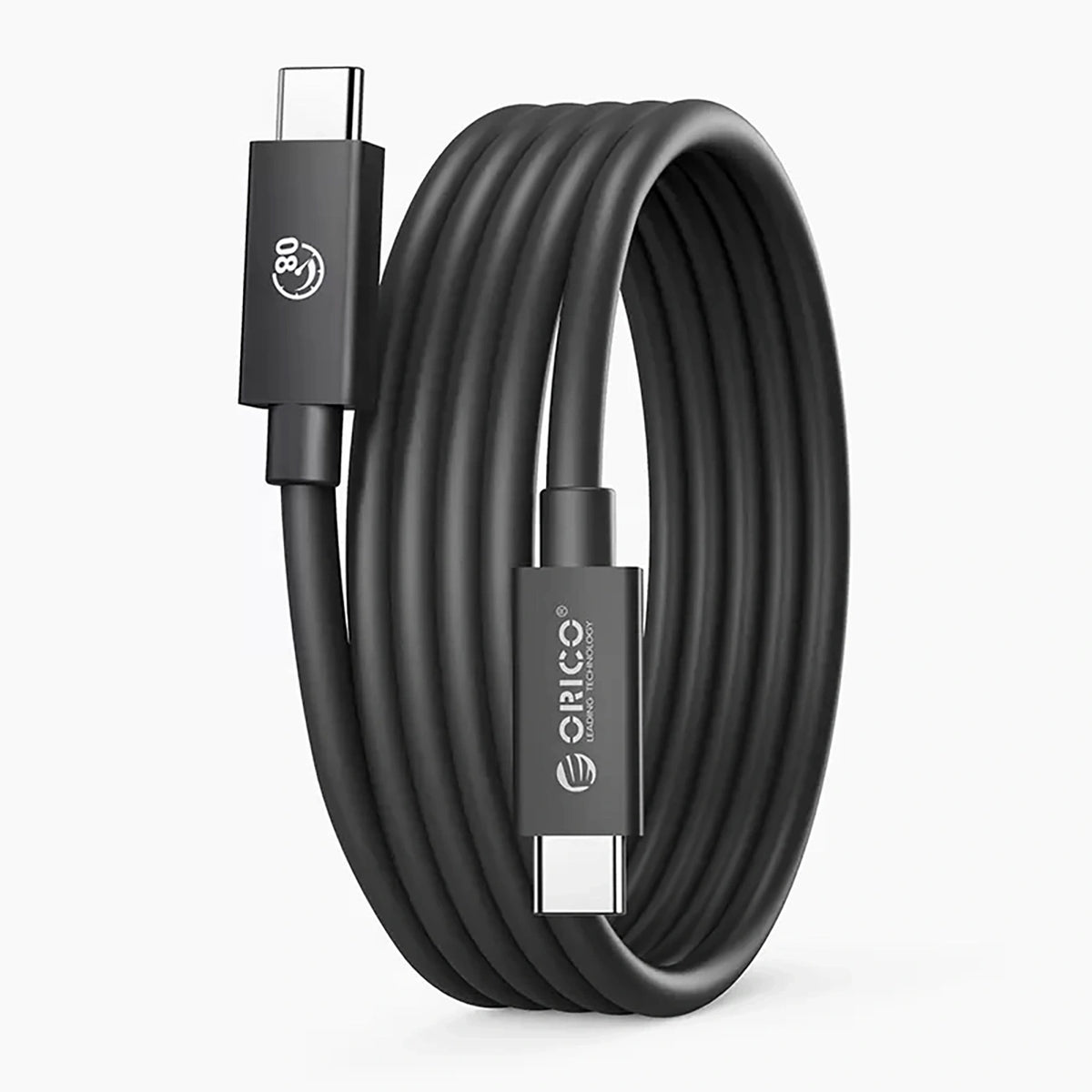 Kabel Orico USB4 kompatybilny z Thunderbolt 5 80Gbps do USB-C 2m - czarny