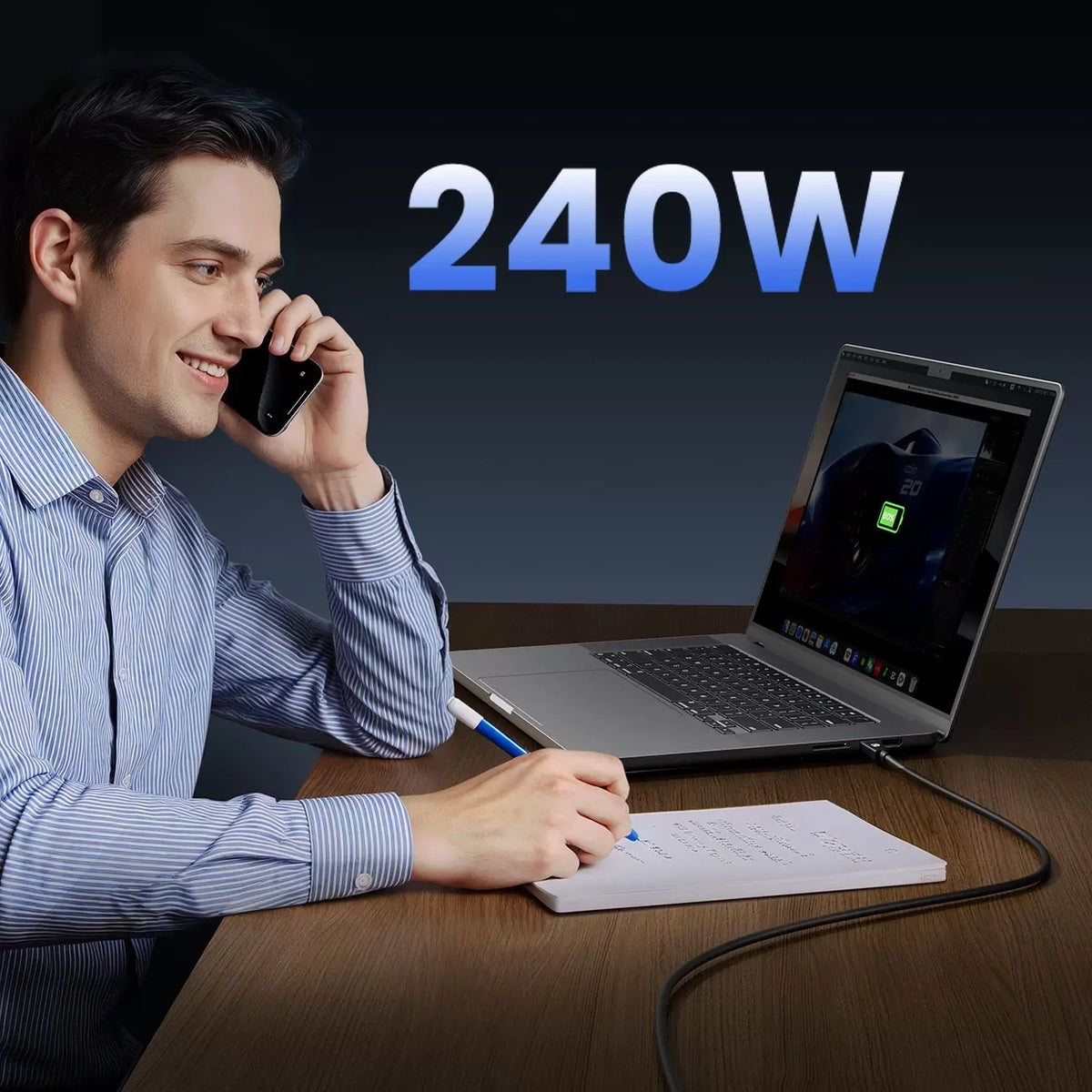 Kabel Orico USB4 kompatybilny z Thunderbolt 5 80Gbps do USB-C 2m - czarny – zdjęcie 8