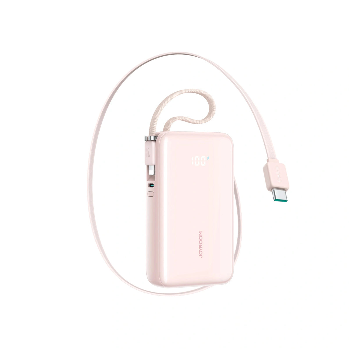 Powerbank Joyroom JR-PR2L 10000mAh 35W z wbudowanym zwijanym - różowy