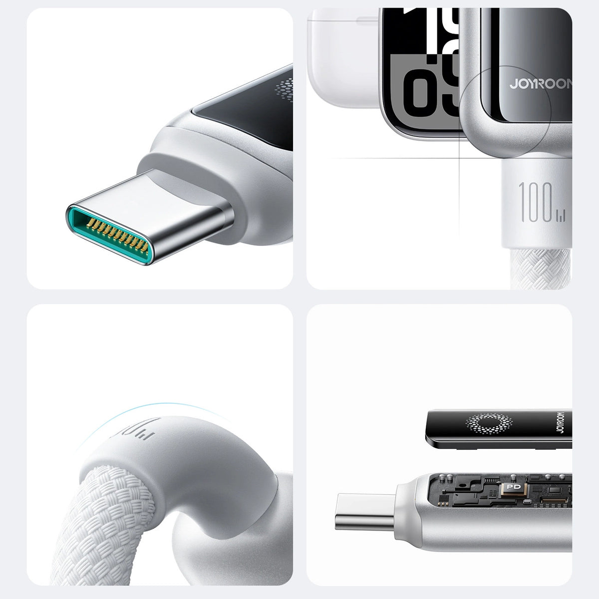 Kabel Joyroom S-A55 StarFlight 100W USB-C - USB-C 1,2m - biały – zdjęcie 10
