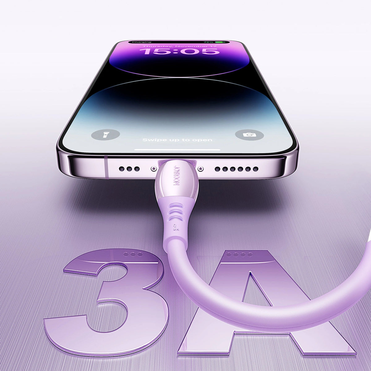 Kabel Joyroom S-A59 Vibrant Series 3A USB-A - Lightning 1,2m - fioletowy – zdjęcie 7