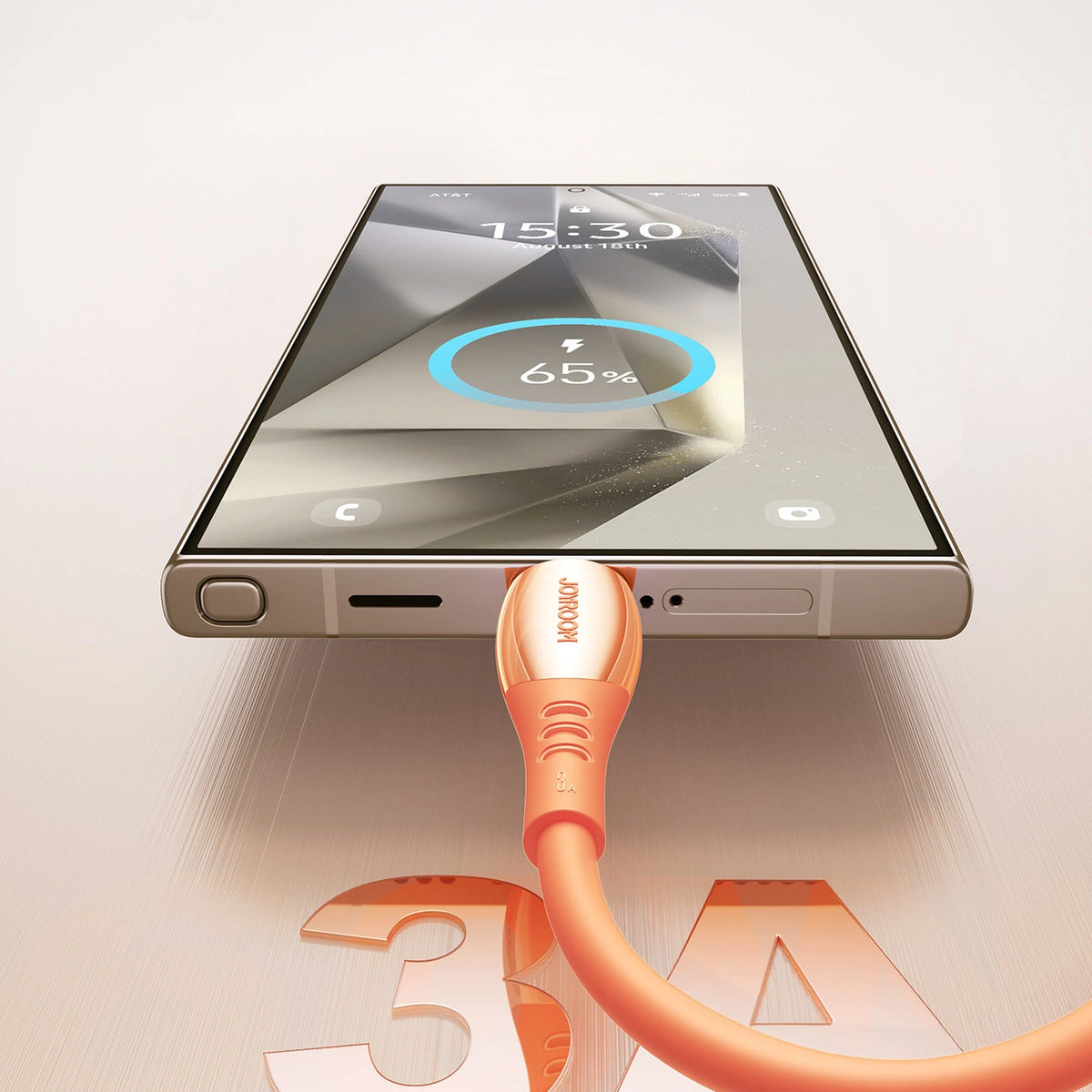 Kabel Joyroom S-A59 Vibrant Series 3A USB-A - USB-C 1,2m - pomarańczowy – zdjęcie 5