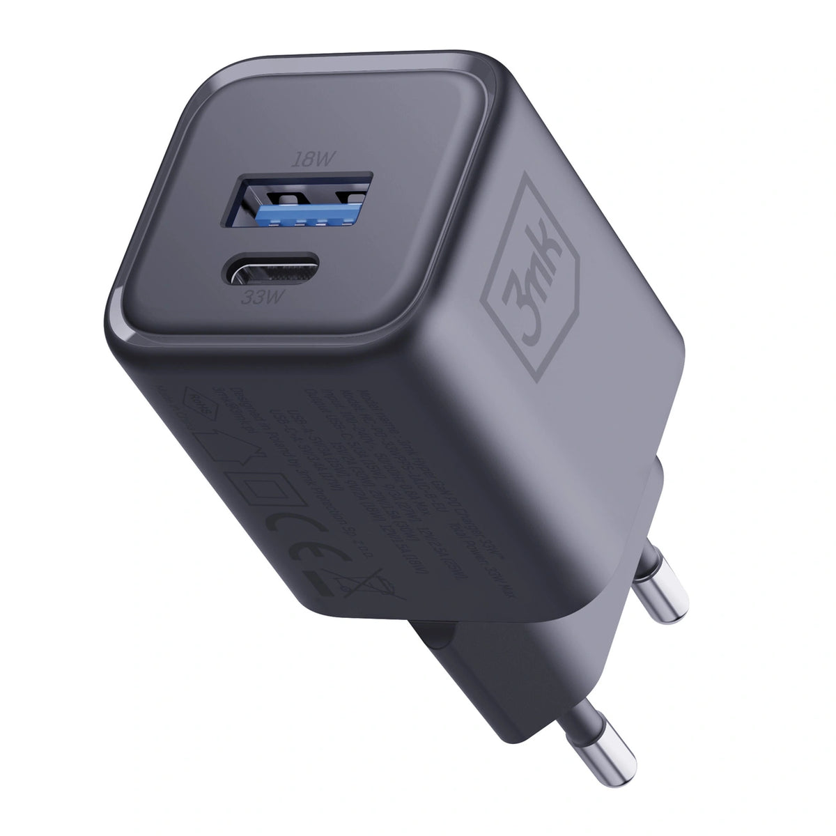 Ładowarka sieciowa 3mk Hyper Charger PD 33W GaN QC4+ PPS AFC FCP - czarna – zdjęcie 6