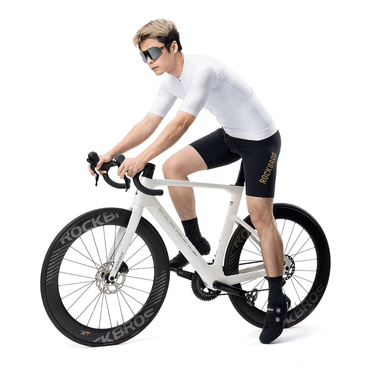 Koszulka rowerowa Rockbros 15200025 z krótkim rękawem rozmiar M - biała – zdjęcie 3