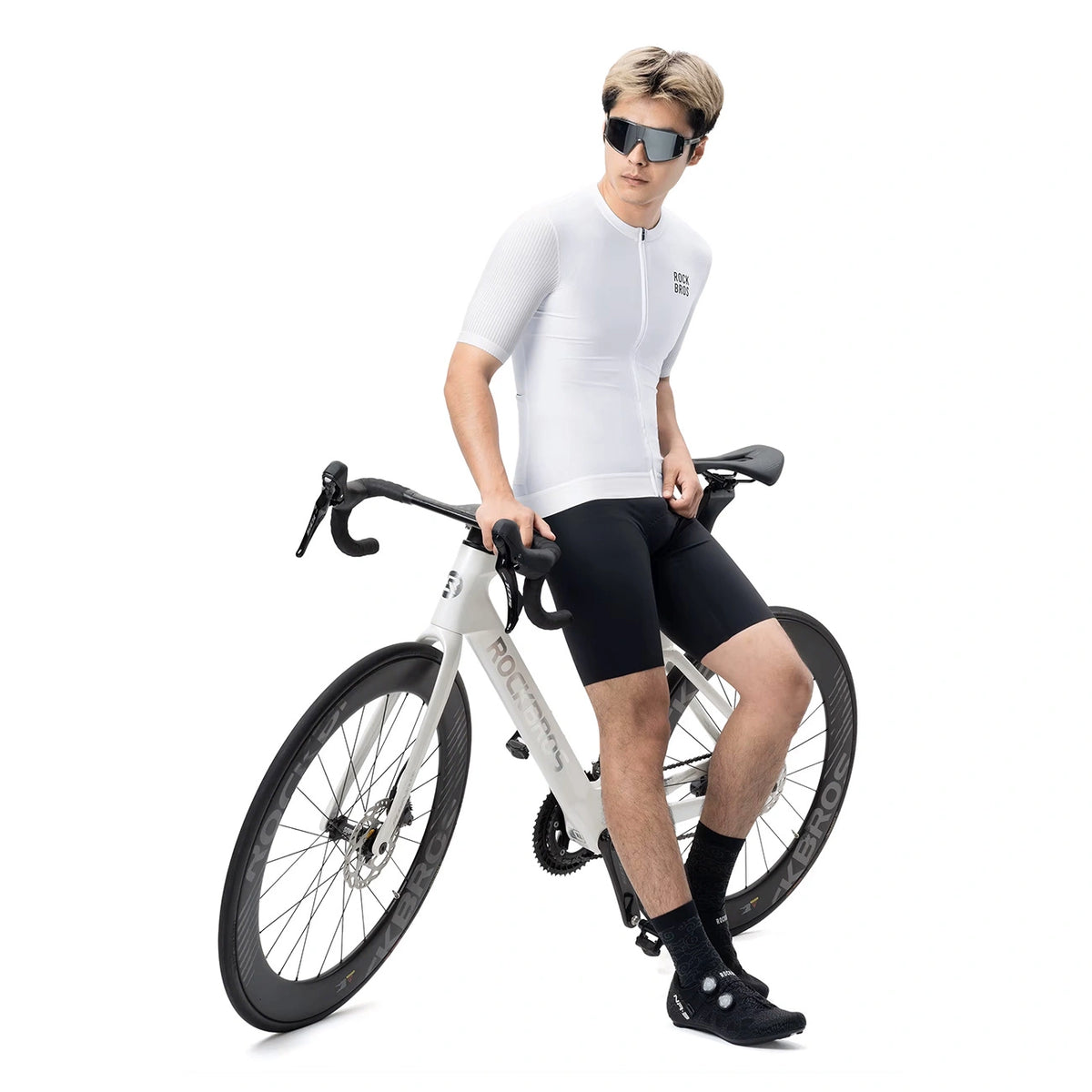 Koszulka rowerowa Rockbros 15200025 z krótkim rękawem rozmiar M - biała – zdjęcie 4