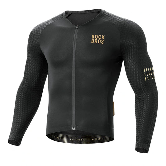 Koszulka rowerowa Rockbros YDCX008 Diamond z długim rękawem - czarna