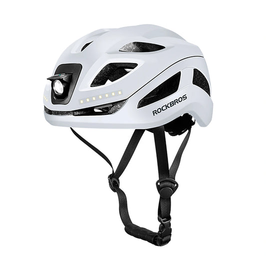 Kask rowerowy Rockbros ZK-077 ze zintegrowanym oświetleniem - biały