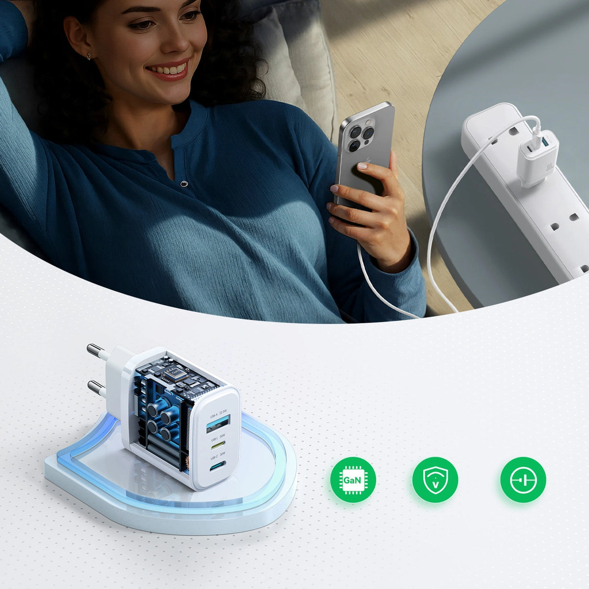 Ładowarka sieciowa Joyroom JR-TG6 GaN 30W - biała – zdjęcie 9