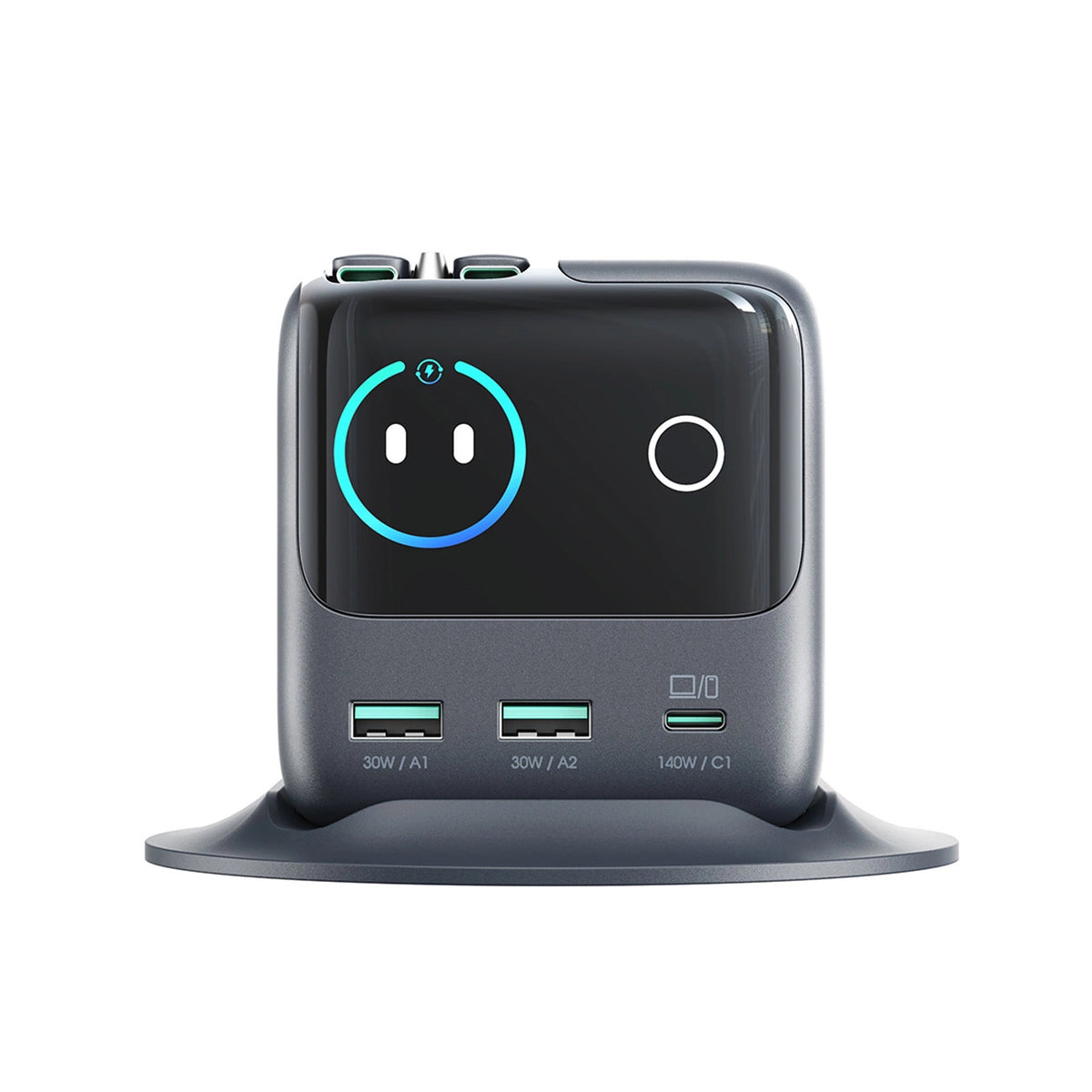 Ładowarka biurkowa Joyroom Podix JR-TRD01 GaN 140W z 5 portami i - szara – zdjęcie 2