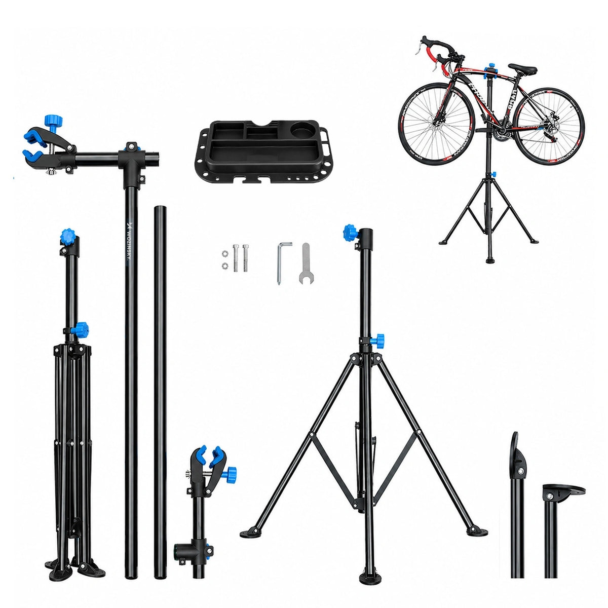 Stojak serwisowy Wozinsky WSS-180 z pokrętłami do rowerów 30 kg - czarny – zdjęcie 6