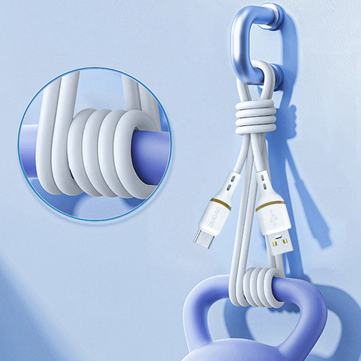 Kabel Dudao L25L USB-A - Lightning 1m 30W w miękkim silikonowym - biały – zdjęcie 3