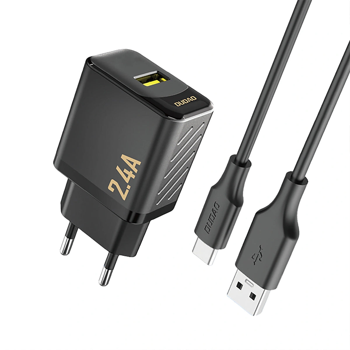 Ładowarka sieciowa Dudao A23TEU 2.4A GaN USB-A z kablem USB-A - czarna