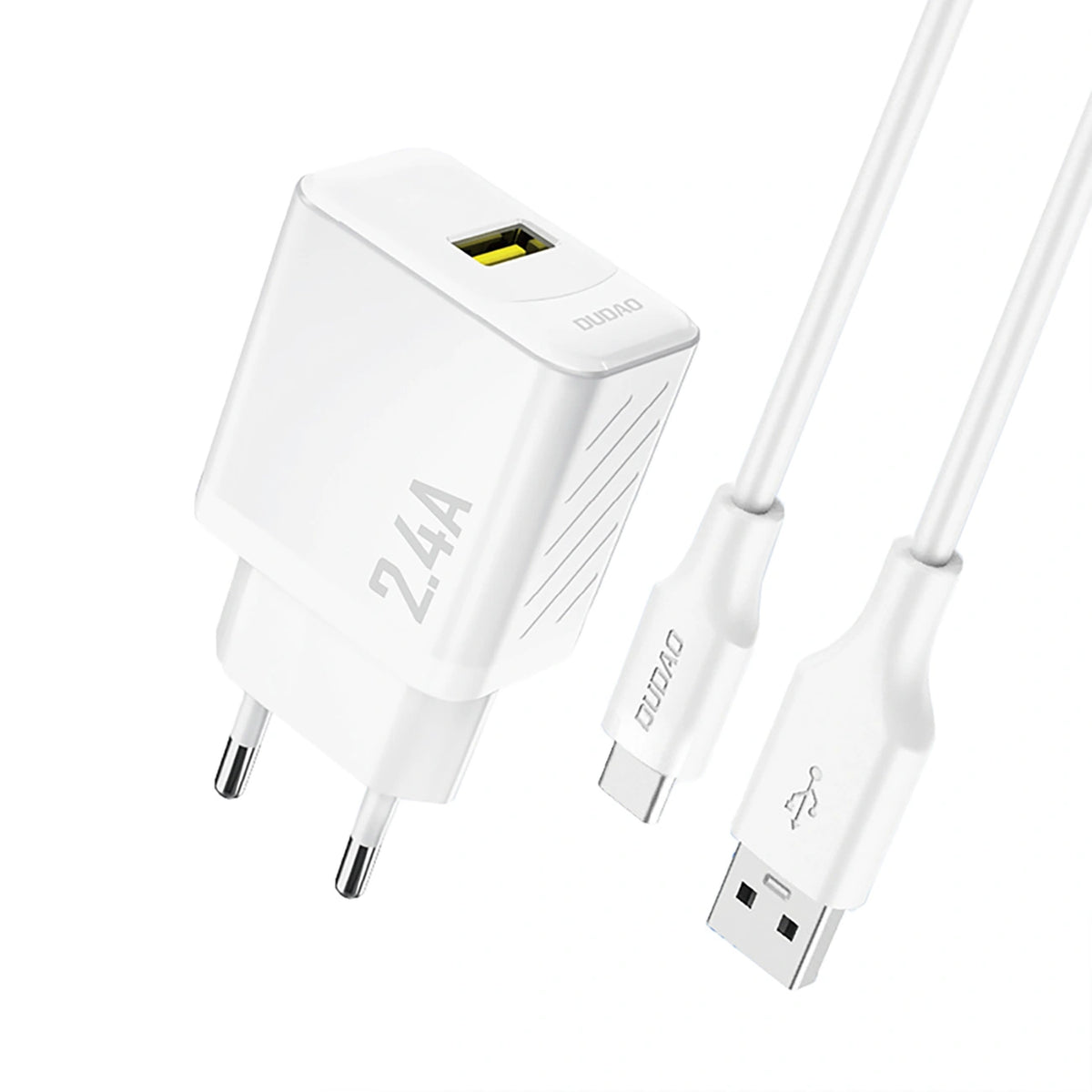 Ładowarka sieciowa Dudao A23TEU 2.4A GaN USB-A z kablem USB-A - biała
