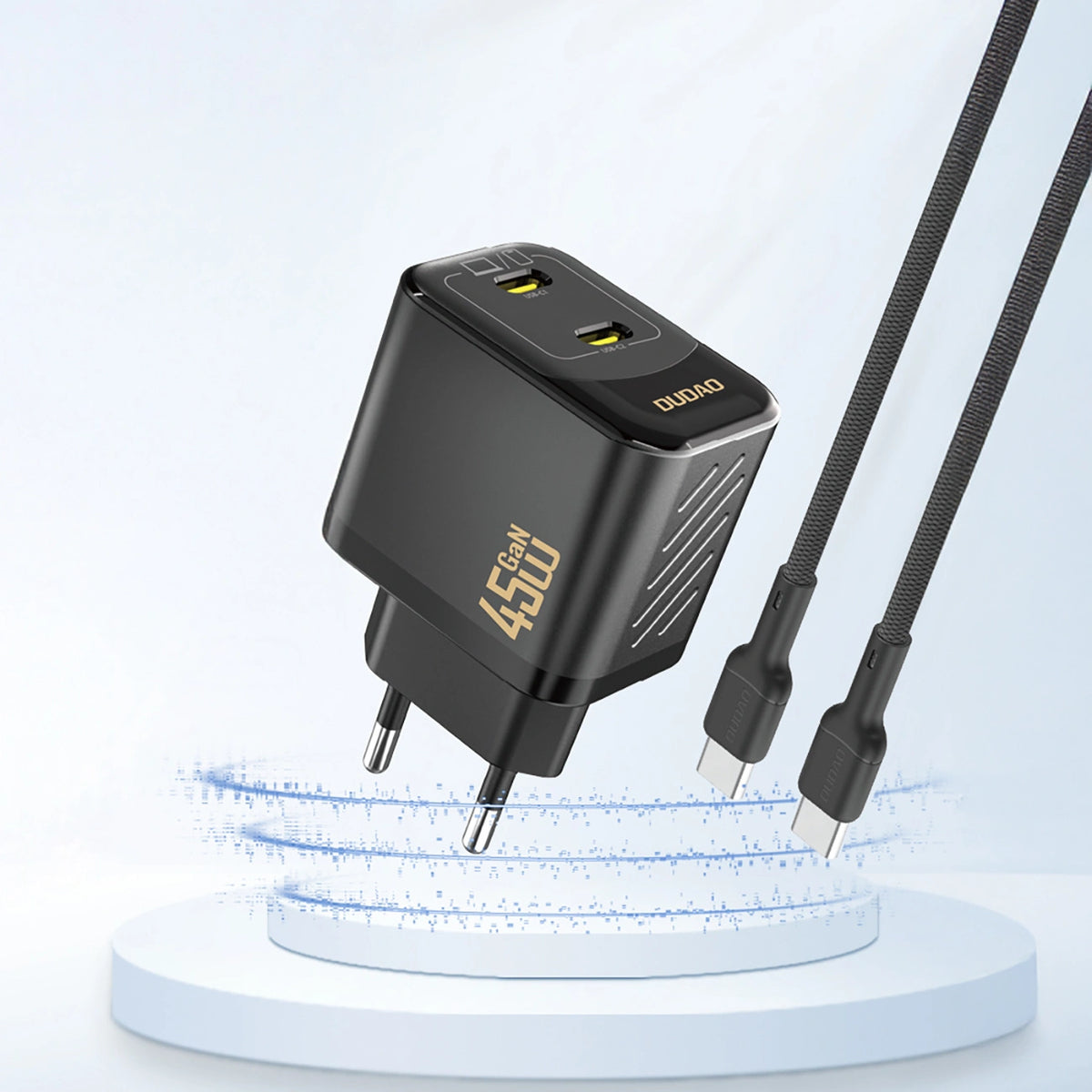 Ładowarka sieciowa Dudao A28PEU PD 45W GaN 2xUSB - czarna – zdjęcie 2