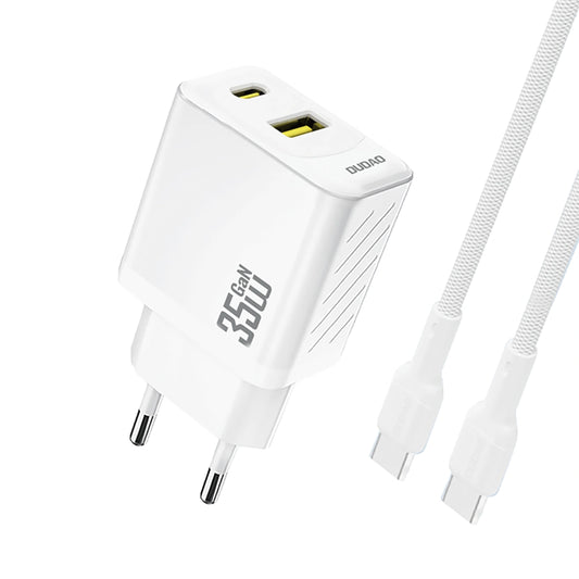 Ładowarka sieciowa Dudao A27MaxCEU PD QC 35W USB-A USB-C z kablem - biała