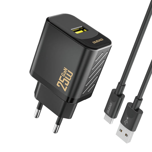 Ładowarka sieciowa Dudao A27STEU 25W GaN USB-A z kablem USB-A - czarna
