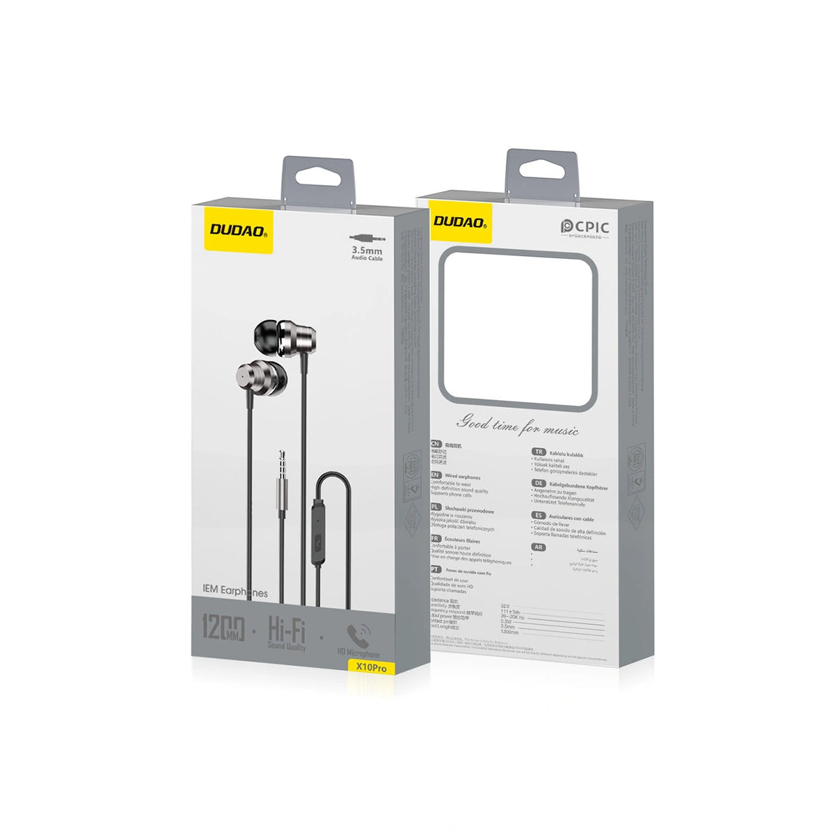 Słuchawki dokanałowe Dudao X10PRO przewodowe 3,5mm mini jack - czarne – zdjęcie 5