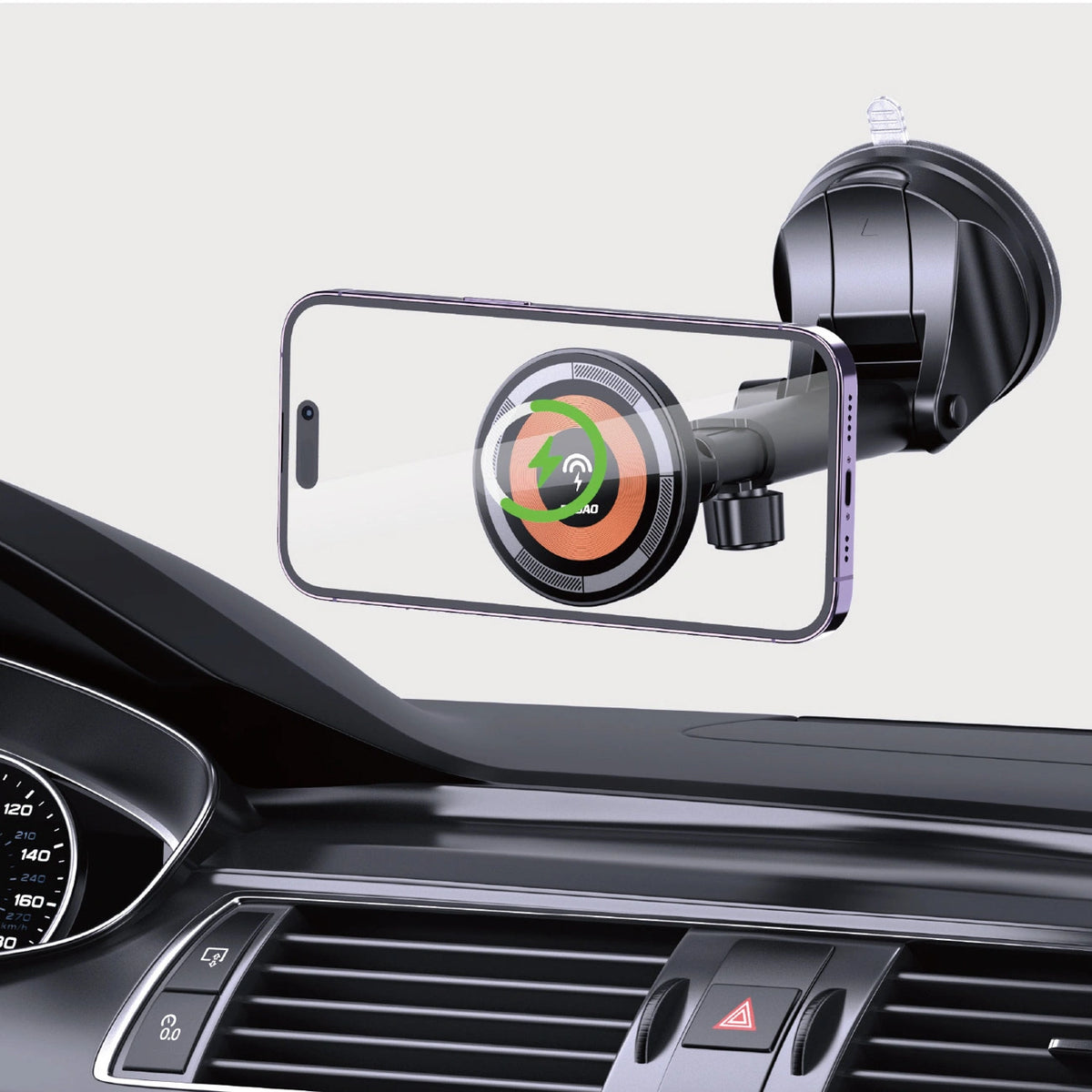Uchwyt samochodowy Dudao F12MAX+ z ładowarką bezprzewodową 15W - czarny – zdjęcie 10
