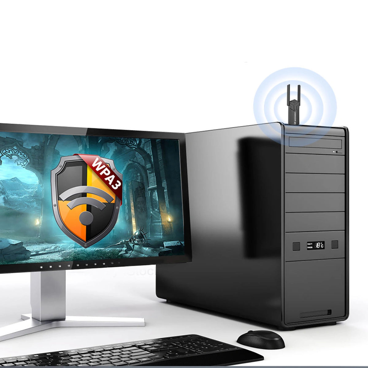 Adapter Wozinsky WAX-1800 dwupasmowy bezprzewodowy USB 3.0 WiFi 6 - czarny – zdjęcie 7