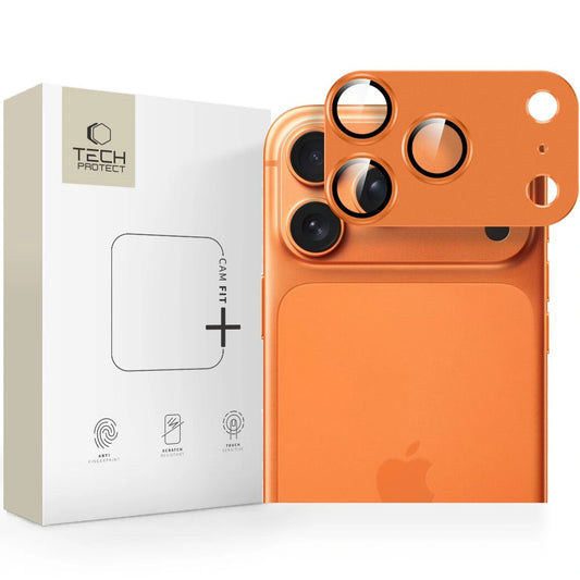 Szkło na obiektyw Tech-Protect Camfull na iPhone 17 Pro Max - pomarańczowe