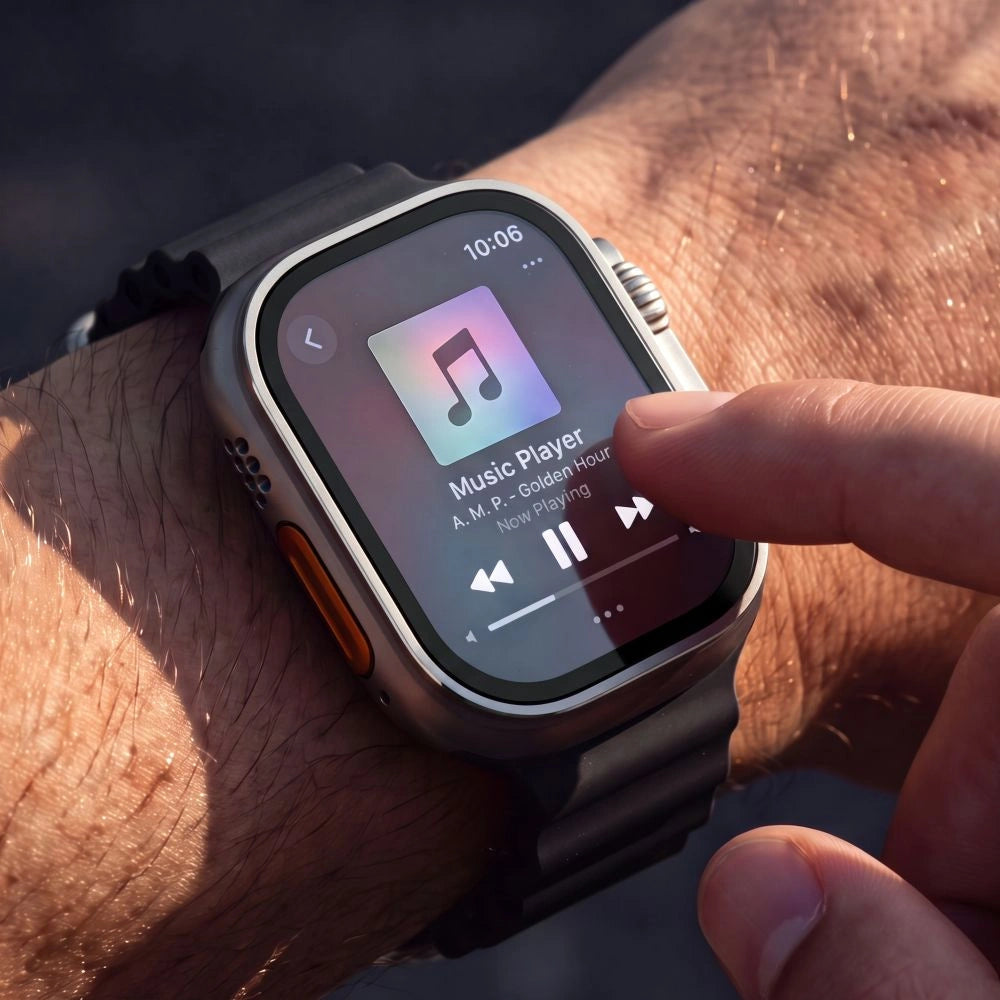 Szkło hartowane Tech-Protect 2-pack na Apple Watch Ultra 49 mm - srebrno-czarne – zdjęcie 4