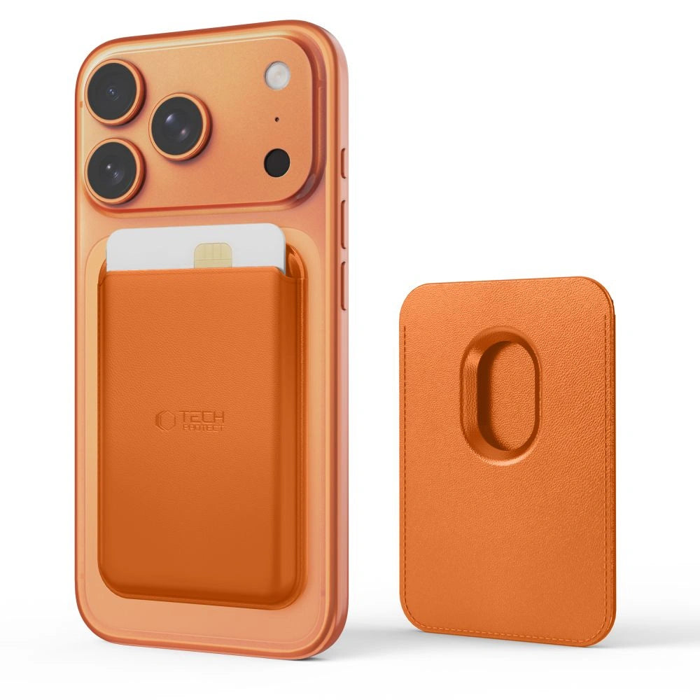 Portfel magnetyczny Tech-Protect MagWallet na telefon - pomarańczowy