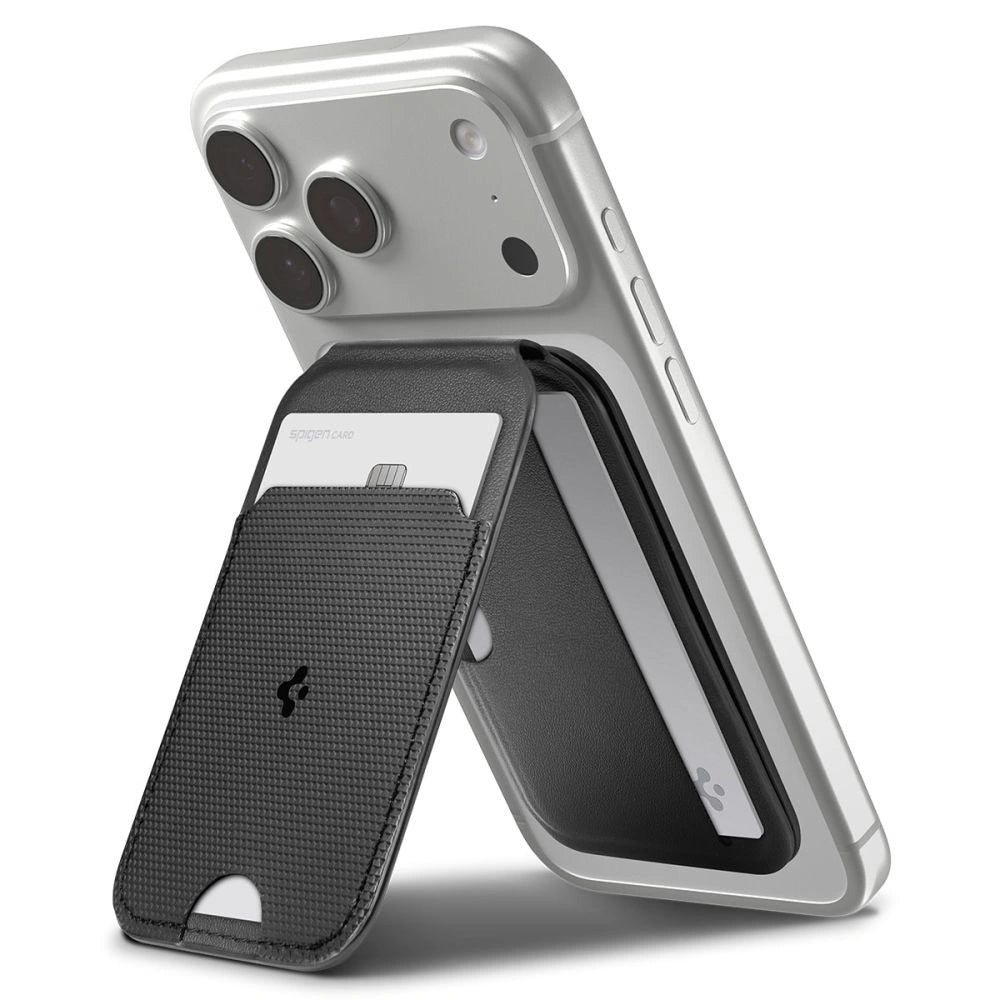 Magnetyczny portfel Spigen Slim Fold Tripod Wallet na telefon - czarny
