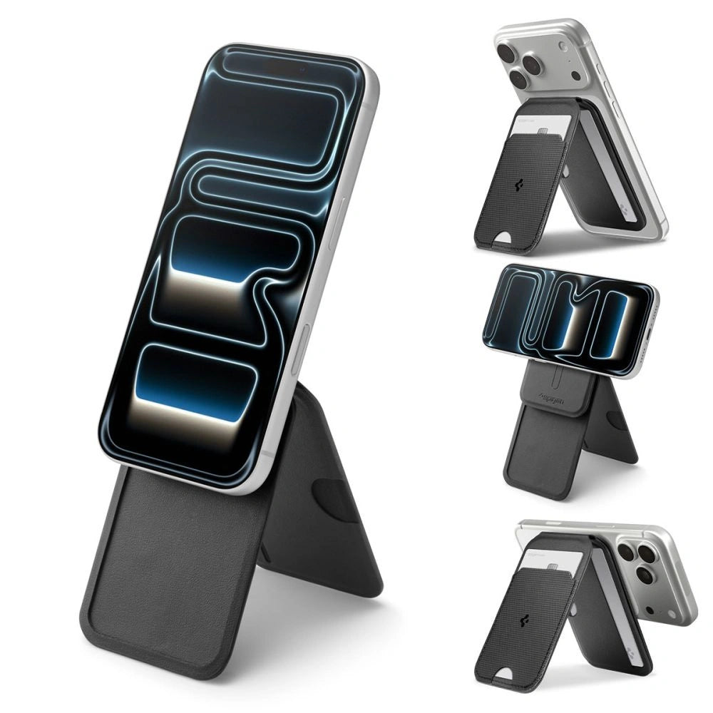 Magnetyczny portfel Spigen Slim Fold Tripod Wallet na telefon - czarny – zdjęcie 14