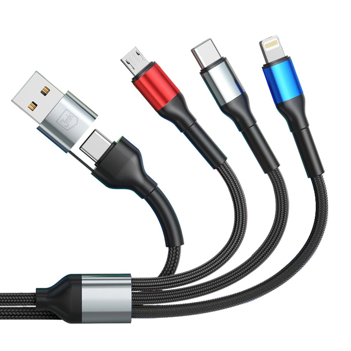 Kabel 3mk Hyper Cable N-SERIES 6 in 1 USB-C / USB-A to USB-C - czarny – zdjęcie 7
