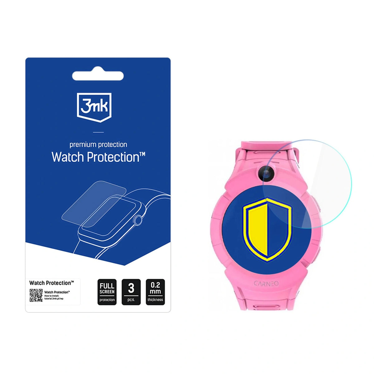 Szkło hybrydowe na wyświetlacz smartwatcha 3mk na Carneo GuardKid+ Mini