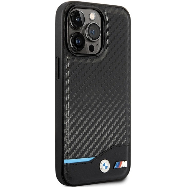 Etui BMW Leather Carbon na iPhone 13 Pro Max - czarne – zdjęcie 4