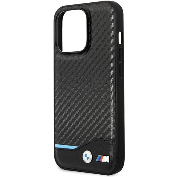 Etui BMW Leather Carbon na iPhone 13 Pro Max - czarne – zdjęcie 6