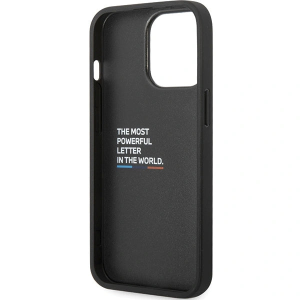 Etui BMW Leather Carbon na iPhone 13 Pro Max - czarne – zdjęcie 7