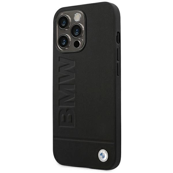 Etui BMW Leather Stamp na iPhone 14 Pro - czarne – zdjęcie 2
