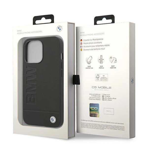 Etui BMW Leather Stamp na iPhone 14 Pro - czarne – zdjęcie 8