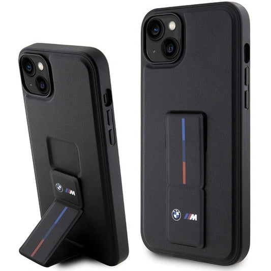Etui BMW Grip Stand Hot Stamp na iPhone 14 Plus / 15 Plus - czarne